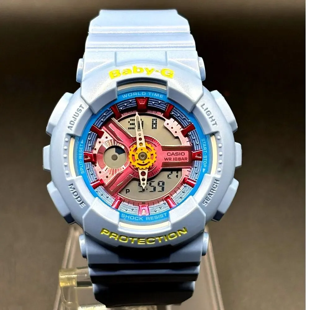 Casio Baby-G BA-110CA-2A Neo-Pastel Blue Pink Analog Digital Women’s Watch
